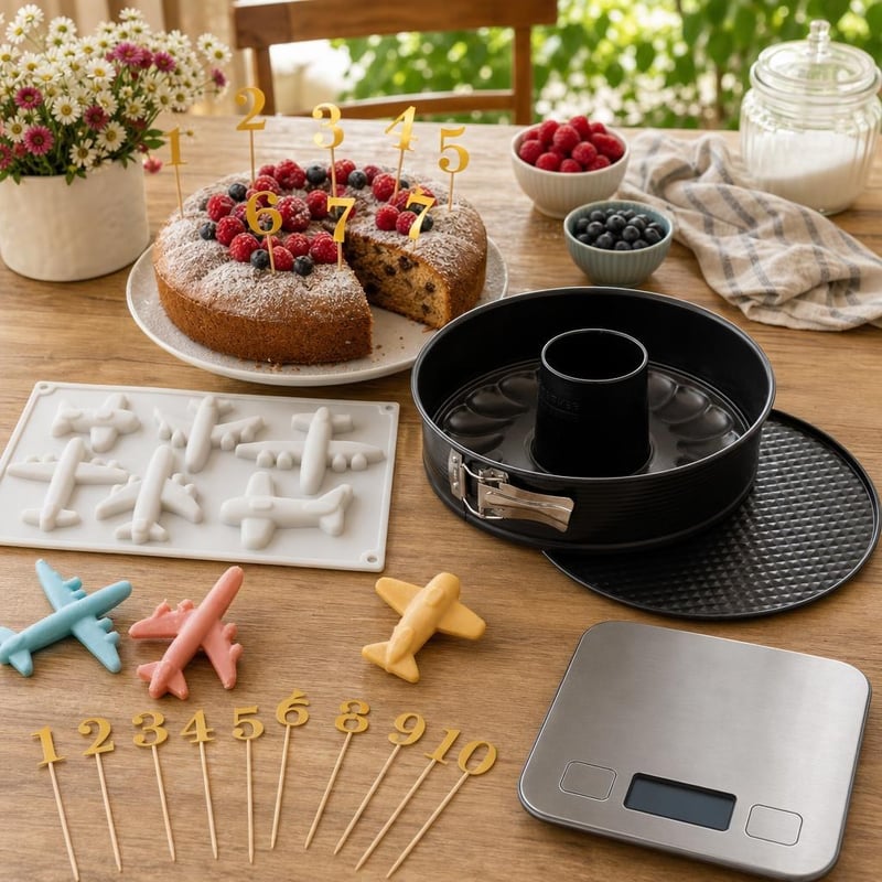 Sada na pečenie tort: 3D forma + tortová forma + 11x čísla + váha