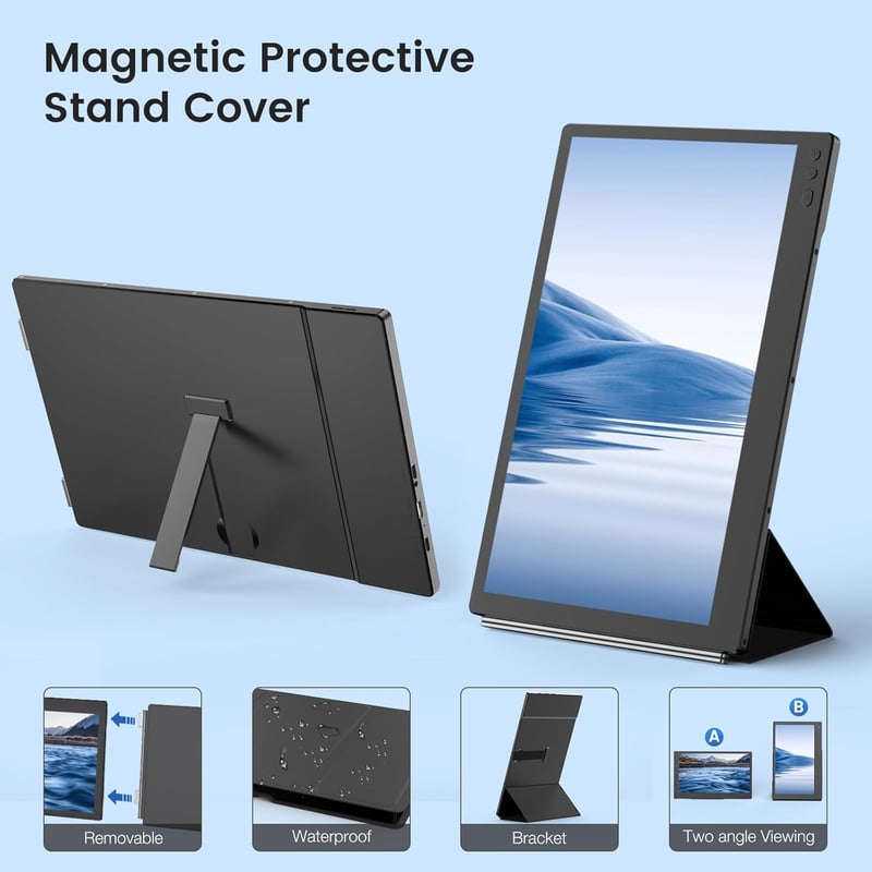 Hordozható SMISEACOW 11,6" Full HD IPS monitor laptophoz, konzolokhoz, védőtokkal