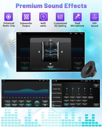 Hikity 1 DIN Android 11 Autórádió 9" Érintőképernyővel - Vezeték Nélküli CarPlay, Bluetooth, WiFi, GPS Navigáció, Tolatókamera, 2GB RAM + 32 7