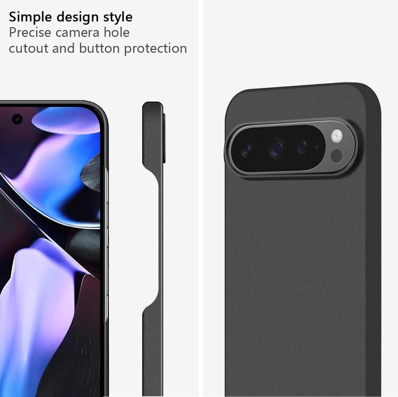 Bastmei Google Pixel 9/9 Pro Tok - Ultravékony, Könnyű PC Védőtok Kameravédelemmel, Matt Felülettel, Csúszásmentes, Karcálló Mobiltelefon Há
