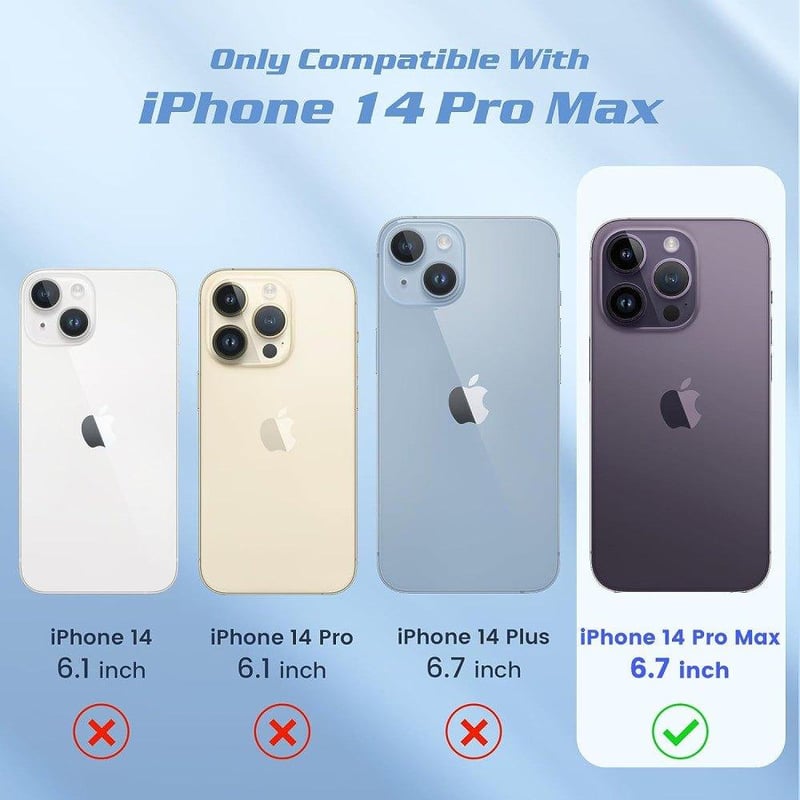 iPhone 14 Pro Max MagSafe-os ütésálló szilikon tok kameravédővel, fekete-lila