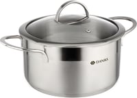 Daniks Bonn rozsdamentes acél főzőedény 3,4L űrtartalommal, indukciós tűzhelyre, mérőskálával, üvegfedővel, 20 cm, ezüst 1