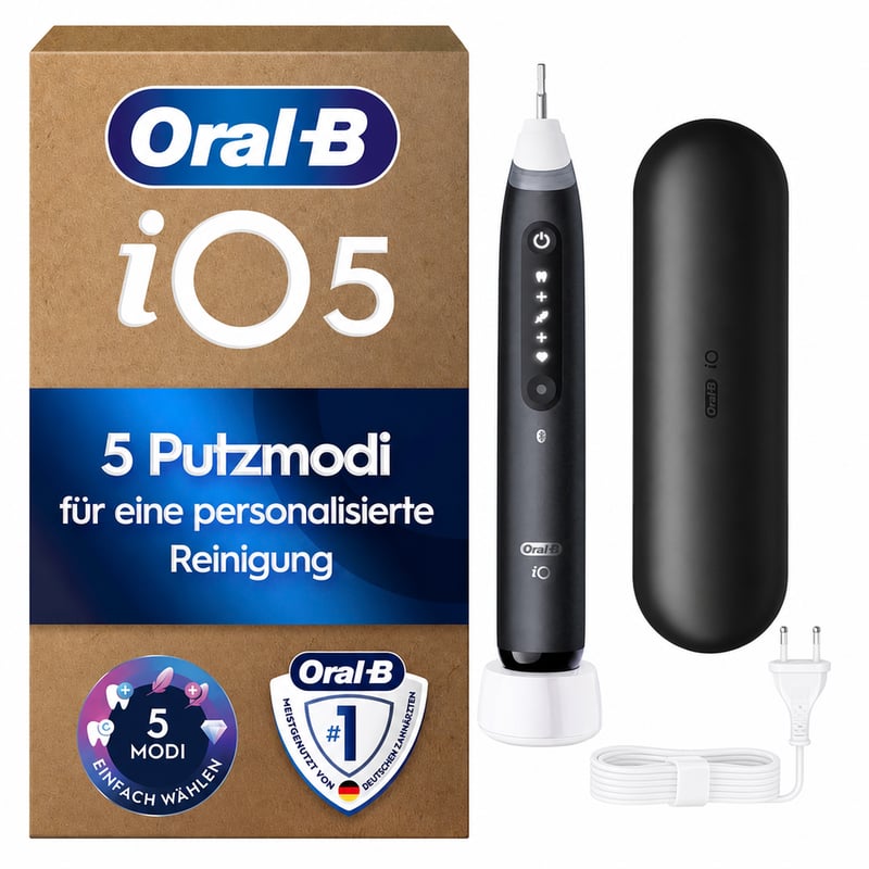Periuță de dinți electrică Oral-B iO Series 5 - Culoare negru, tehnologie avansată de curățare — Fără capăt de rezervă (stare: vezi imaginea a 2-a)