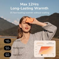 JISULIFE 9000mAh Narancssárga Kézmelegítő és Powerbank LED Kijelzővel 2