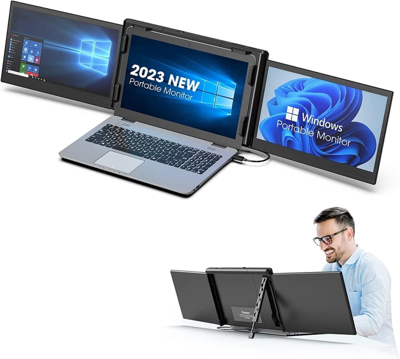 SMISEACOW 12" FHD IPS Hordozható Monitor Laptophoz, Telefonhoz és Játékkonzolokhoz