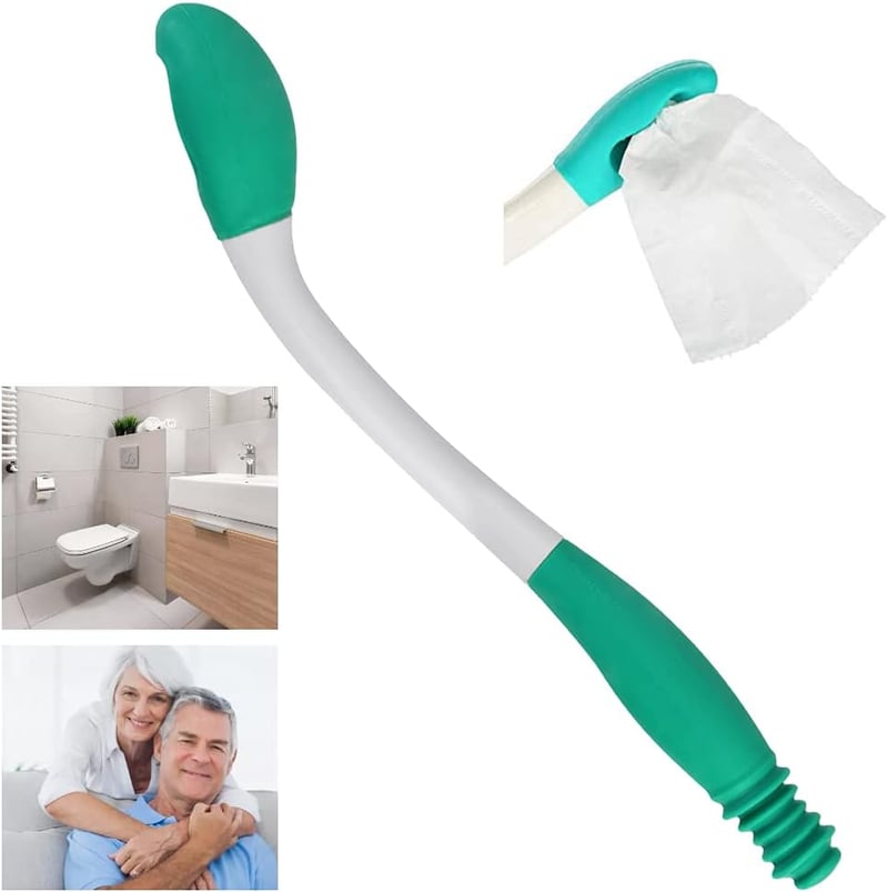 BUENTYA Hosszú Nyélű WC Segédeszköz Időseknek - 38,1 cm-es Toalettpapír Tartó