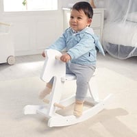 Labebe Fehér Fa Hintaló Babáknak 6-36 Hónapos Korig 2