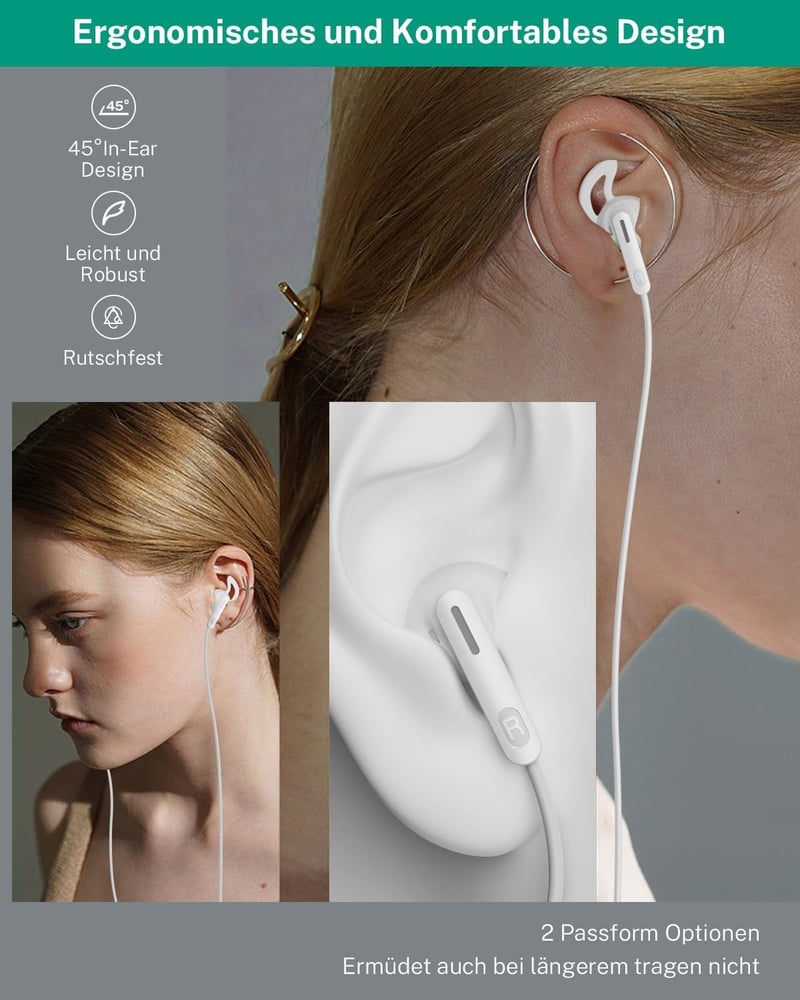 USB C Fülhallgató Samsung Galaxy S24 S23 Ultra A35 S25 iPhone 15 16 Pro Pixel 8 Xiaomi 14 Készülékekhez - HiFi Sztereó Vezetékes In-Ear Head