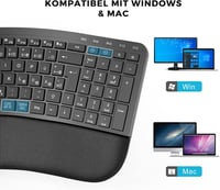 Seenda ergonomikus vezeték nélküli billentyűzet, USB-s, német kiosztású, fekete 4