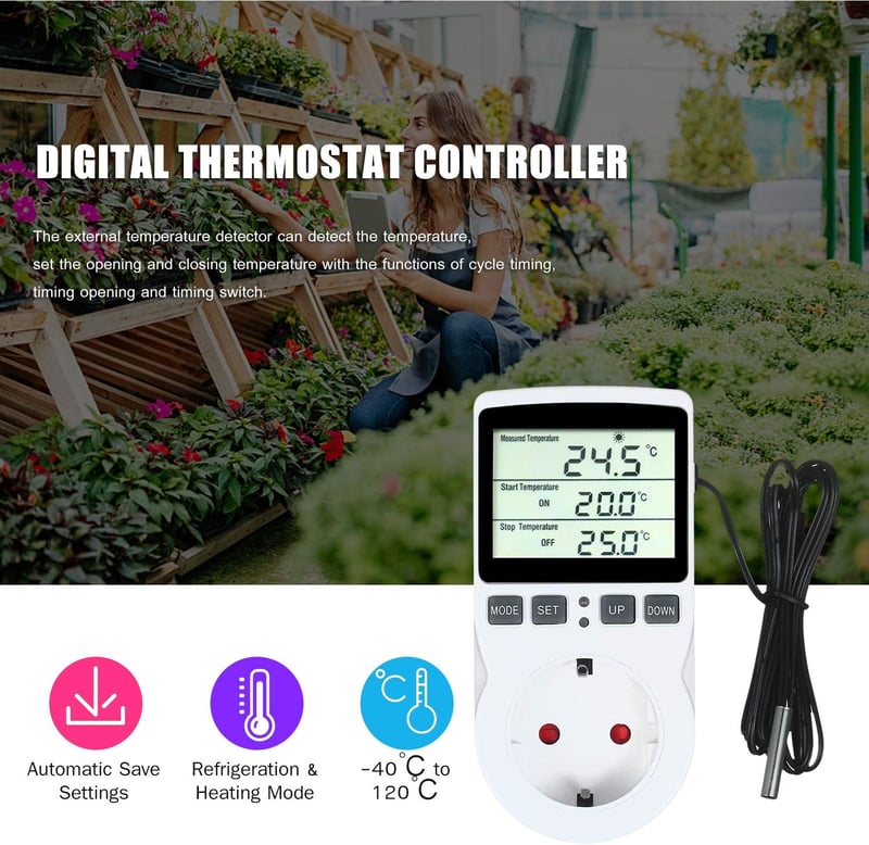 Digitális termosztát időzítővel terráriumokhoz és akváriumokhoz - VISLONE