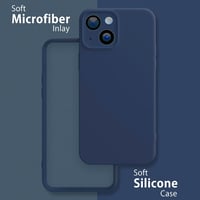 Apple iPhone 15 Kétréteges Szilikontok Kameravédelemmel - MyGadget Sötétkék Védőtok 5