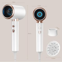 Bizcasa 2400W ionos hajszárító, AC motor, diffúzorral - Fehér 8