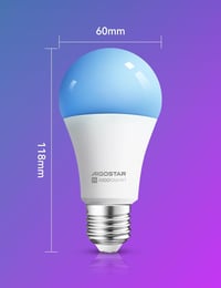 Aigostar Alexa WiFi okosizzó E27 15W RGB, Alexa/Google Home kompatibilis, 4 db 8