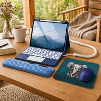 Uredski set: tihi miš + tipkovnica za iPad Air + podloga + oslonac za zglob + organizator kabela 2m 1