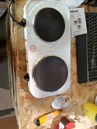 Tristar KP-6245 dupla elektromos főzőlap, 15,5 és 18,5 cm, 5 fokozat, 2500 W, fehér, használt 2