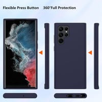 Samsung Galaxy S22 Ultra szilikon tok - Sötétkék, ütésálló, puha tapintású védőtok 6