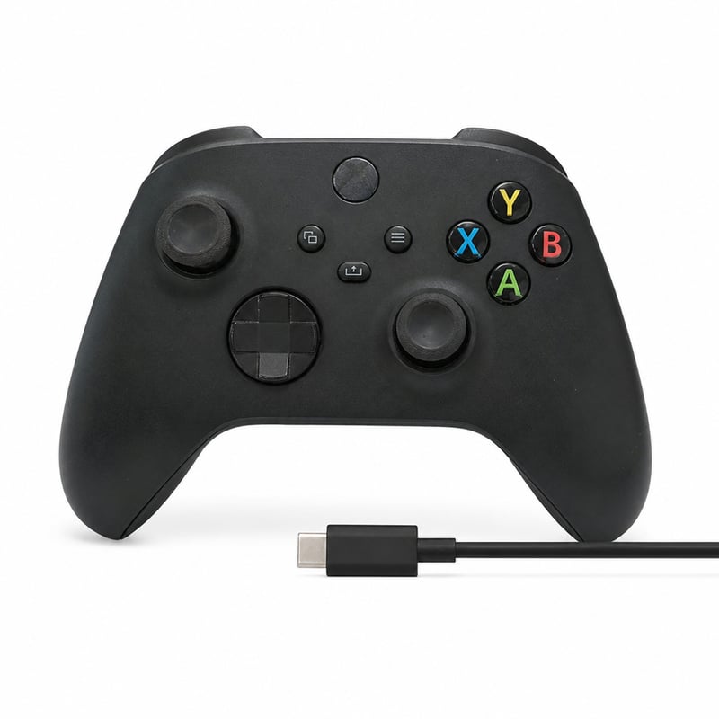 Controller wireless Xbox pentru PC cu cablu USB-C, negru — defect, PC-ul nu îl detectează, pentru piese (stare: vezi a 2-a imagine)
