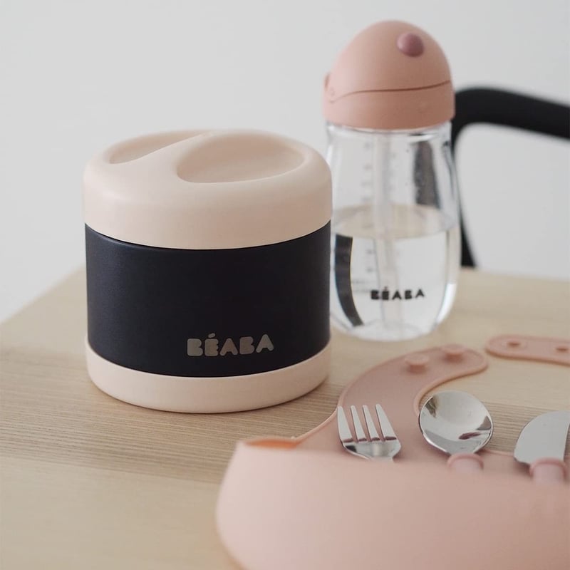 BÉABA Tanulópohár 2 az 1-ben - 300 ml Rózsaszín Gyerek Ivópohár Szívószállal - Szivárgásmentes, Levehető Fogantyúk, BPA-mentes Tritan