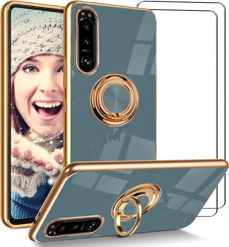 Sony Xperia 10 IV 360°-os Forgatható Állványos Mágneses Védőtok - Szürke