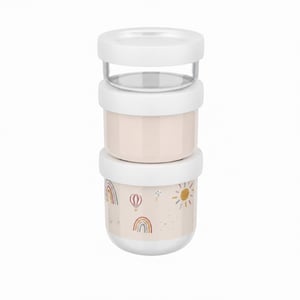 Mepal Mio set posudica za grickalice, 2 komada, 100+175+275 ml, uzorak Sunshine & Rainbow, pogodno za mikrovalnu pećnicu i perilicu posuđa