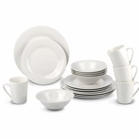 Set de veselă Alpina pentru 4 persoane - Set farfurii și boluri din gresie - Farfurie întinsă — lipsește 1 farfurie pentru desert (stare: vezi a 2-a imagine) 1