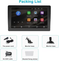 Podofo 7" Hordozható Autórádió IPS Érintőképernyővel - Vezeték Nélküli Apple CarPlay & Android Auto, Bluetooth, GPS Navigáció, FM, USB 7