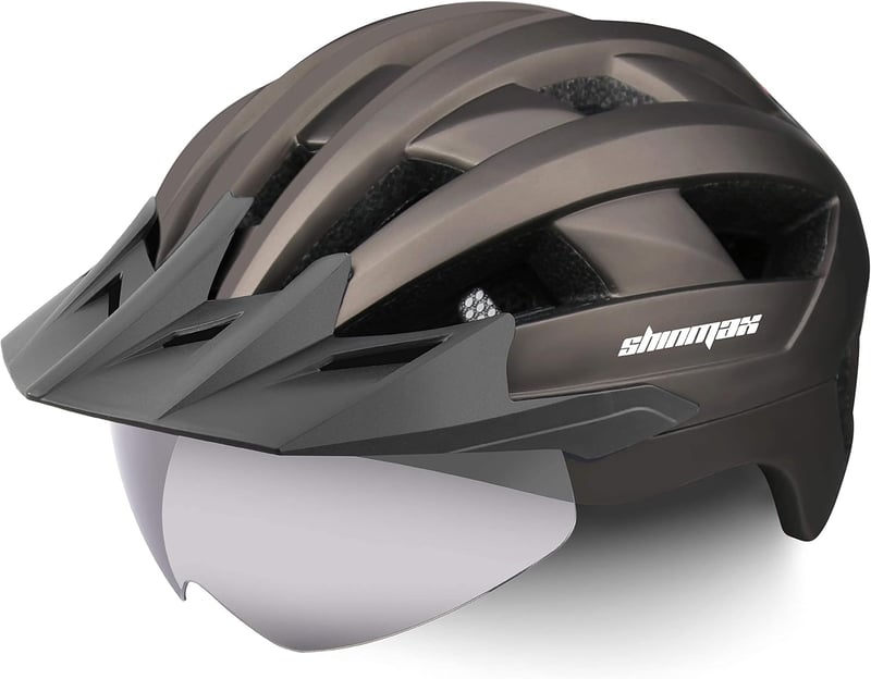 Shinmax LED-es MTB sisak levehető szemüveggel, 57-62 cm