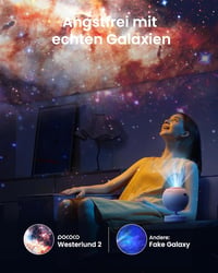 POCOCO Csillagos Égbolt Projektor - Galaxis Planetárium Gyerekeknek és Felnőtteknek, HD Vetítés, 2 Cserélhető Korong, Hálószobai Dekoráció,  3
