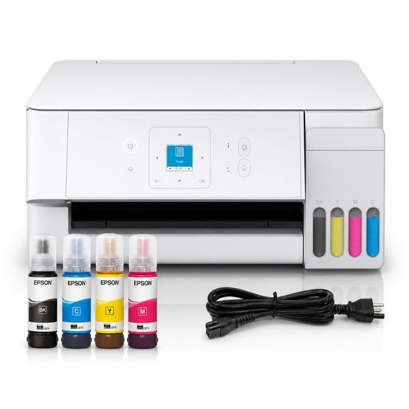 Imprimantă multifuncțională cu jet de cerneală Epson EcoTank ET-2926 Wi-Fi, A4, imprimare, copiere, scanare — produs utilizat (stare: vezi a 2-a imagine)