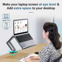 nediea Alumínium Laptop Tartó Asztalra - 360° Forgatható, Állítható, Összecsukható Állvány 10-16 Colos Laptopokhoz és Tabletekhez 4