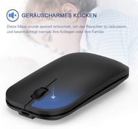 seenda Vezeték Nélküli Billentyűzet és Egér Szett - Ultravékony, Hordozható, Újratölthető, Fekete, PC/Laptop/Smart TV Kompatibilis 6