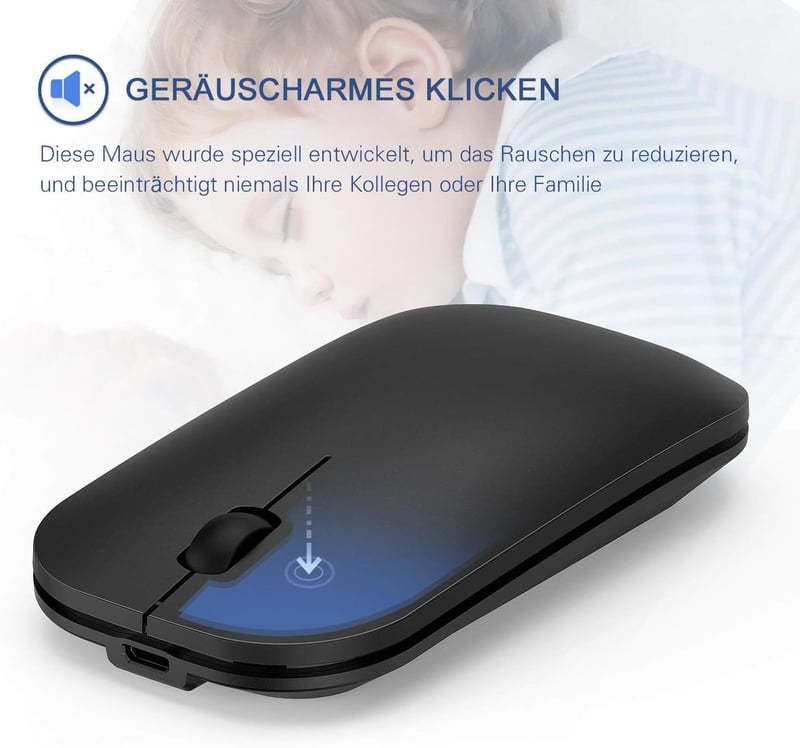 seenda Vezeték Nélküli Billentyűzet és Egér Szett - Ultravékony, Hordozható, Újratölthető, Fekete, PC/Laptop/Smart TV Kompatibilis