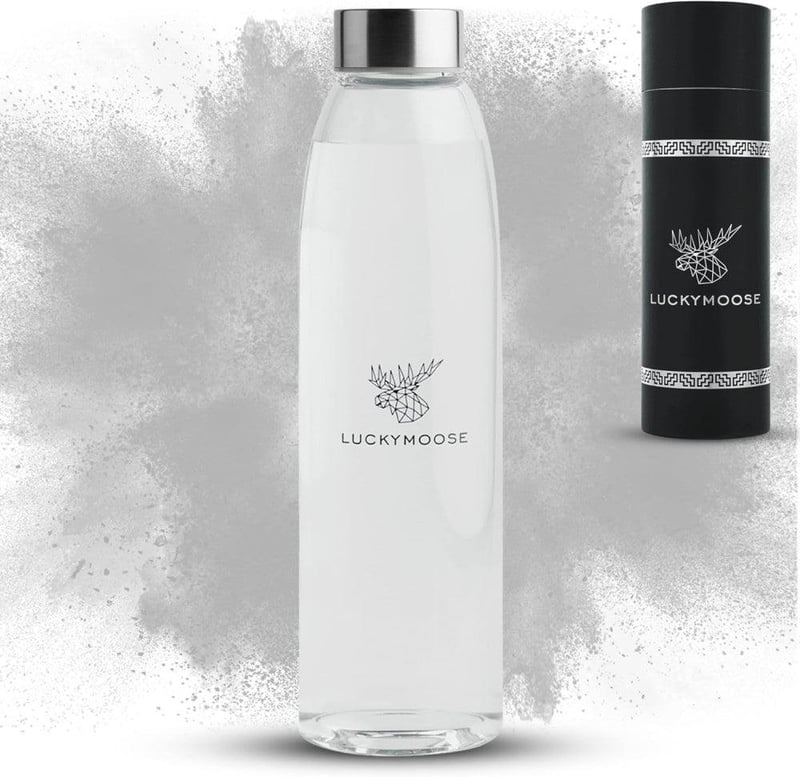 Luckymoose Nagy Űrtartalmú Üvegpalack 675 ml - Stílusos Ivópalack