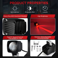 Dinfu 10W LED Piros Targonca Figyelmeztető Fény 12-100V - Raktári Biztonsági Lámpa Gyalogos Zónákhoz, CREE Chippel, Egyszerű Szereléssel 5