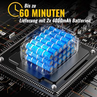 Conentool 1000W Akkus Fűkasza Szegélynyíró 24V Kefe Nélküli Motorral, 2db 4000mAh Akkumulátorral, 3 Vágópengével, 30cm Vágásszélességgel, Pi 3