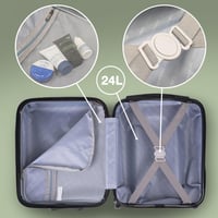 Cabin Max Anode Fekete Kemény Héjú Kabinbőrönd, Könnyű ABS Gurulós Utazótáska 4 Kerékkel, Wizz Air Kompatibilis 40x30x20cm 14