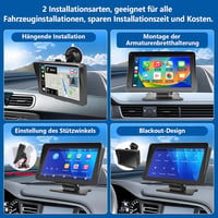 Podofo 7" Vezeték Nélküli Autórádió - Érintőképernyős, Bluetooth, Apple CarPlay, Android Auto, Airplay, FM Adó, Tükrözés Funkcióval 3