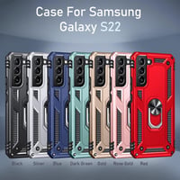 Samsung Galaxy S22 Ütésálló Tok Rózsaszín Arany Gyűrűvel - Katonai Védelem 8