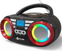 KLIM B3 Hordozható CD Lejátszó - Bluetooth, FM Rádió, MP3, USB, RGB LED - Újratölthető Boombox Digitális EQ-val - Kompakt Sztereó Hangzás 1