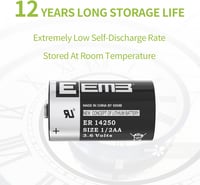 EEMB 3,6V Lítium elem kutyanyakörvhöz és riasztóhoz - ER14250 1/2AA 9
