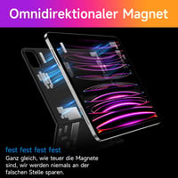 HOU iPad Air 11/Pro 11 Billentyűzetes Tok - 7 Színű Háttérvilágítás, Touchpad, QWERTZ, Bluetooth, Állítható Szög, Vékony Dizájn, Fekete 4
