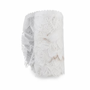 Bandă din dantelă JYYWTSI, 10 cm lățime, 5 yarzi, dantelă elastică albă pentru decor — Fără panglică neagră (piesă de prezentare)