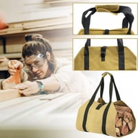 Sac impermeabil XXL pentru lemne de foc, 2 buc. genți de transport pliabile, kaki, pentru șemineu, 98x45 cm 3