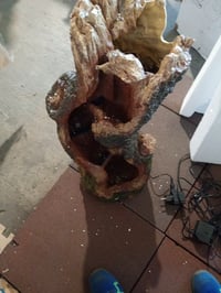 Fântână de grădină Nature Spirit cu iluminare LED, aspect de trunchi de copac, polirășină — piesă ruptă din unitatea principală (stare: vezi a 2-a imagine) 3