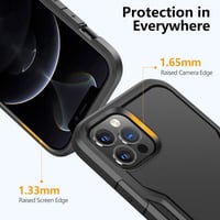 iPhone 12/12 Pro Fekete Ütésálló Védőtok - Strapabíró Keményhéj 3