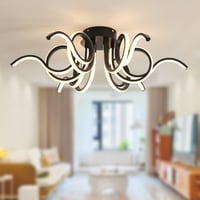 minifair Fekete LED Mennyezeti Lámpa 70cm - Távirányítós, Dimmelhető, 6 Fényforrás, 6000 Lumen, 3000K-6000K, Modern Világítás Nappaliba, Kon 9