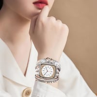 VISOOM Boho Gyöngyös Bőr Szíj Apple Watch 42mm/44mm/45mm/49mm Órához - Női Divatos Kétrétegű Karkötő Series 10/9/8/7/SE Kompatibilis 4