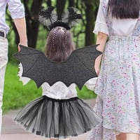 Gyerek Ördög és Denevér Jelmez Szett Koronával - Halloween Farsangi Jelmezes Buli Kellék 6