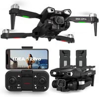Tolatoyus 12PRO Drón 4K HD Kamerával, Kefe Nélküli Motorral, 5G WiFi FPV, 135° Állítható Kamera, Kezdőknek és Haladóknak, 2 Akkumulátorral,  1