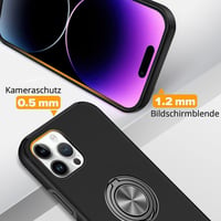 Apple iPhone 14 Pro Fekete Mágneses Gyűrűs Szilikon Védőtok 7